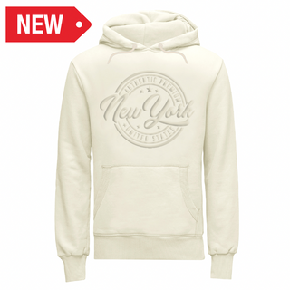 Ny Hoodie 3D Embossed (Cream)