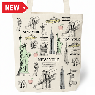 Ny Tote Bag All Over Pastel