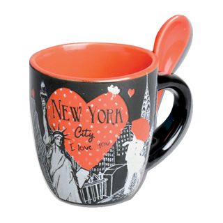Ny Mini Mug M08 Nyc Kiss Black/Red