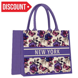 Ny Shopping Bag Flowers Butterflies