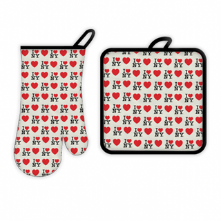 Ny Oven Glove + Pot Holder I Love Ny (Cream)