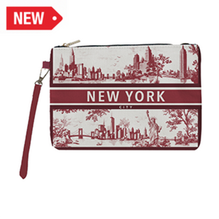 Ny Makeup Bag Toile De Jouy (Burgundy)