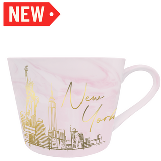 Ny Marble Mug Skyline (Pink)