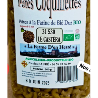 Pâtes coquillettes à la farine de blé dur