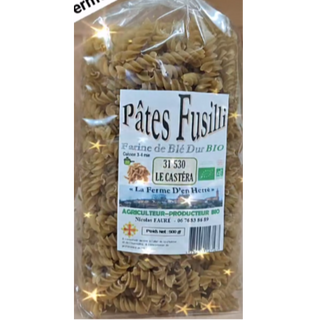 Pâtes fusilli à la farine de blé dur