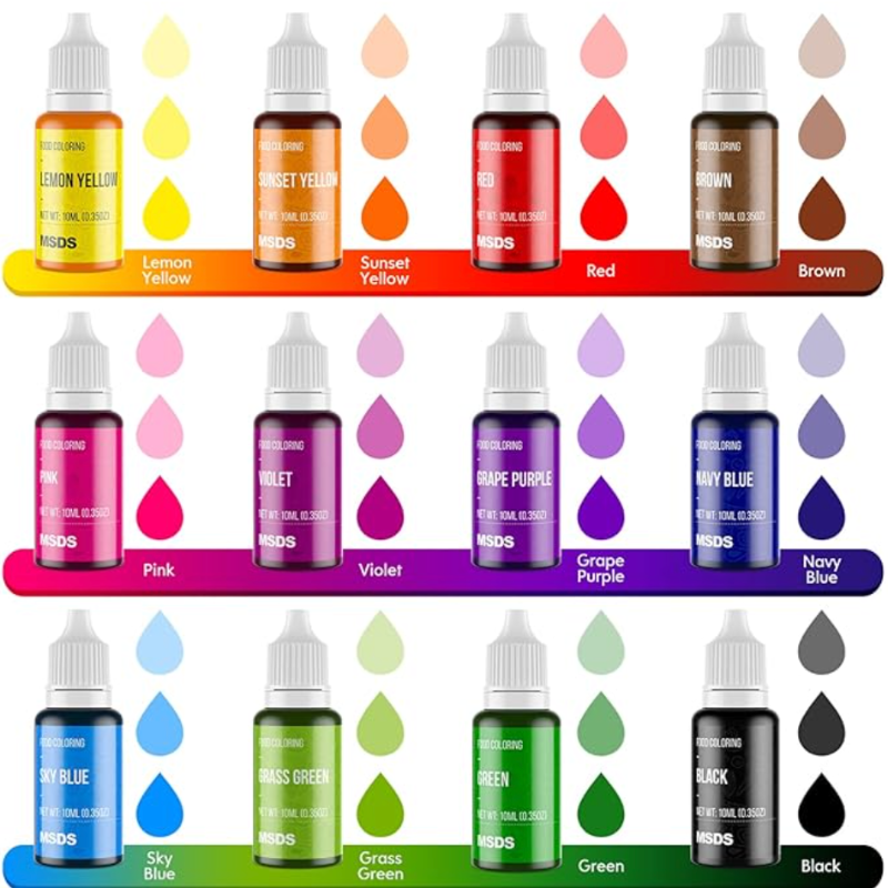 Food coloring - Box w/12 bottles