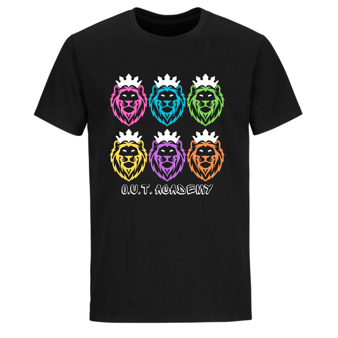 BLACK T-SHIRT RAINBOW LOGO