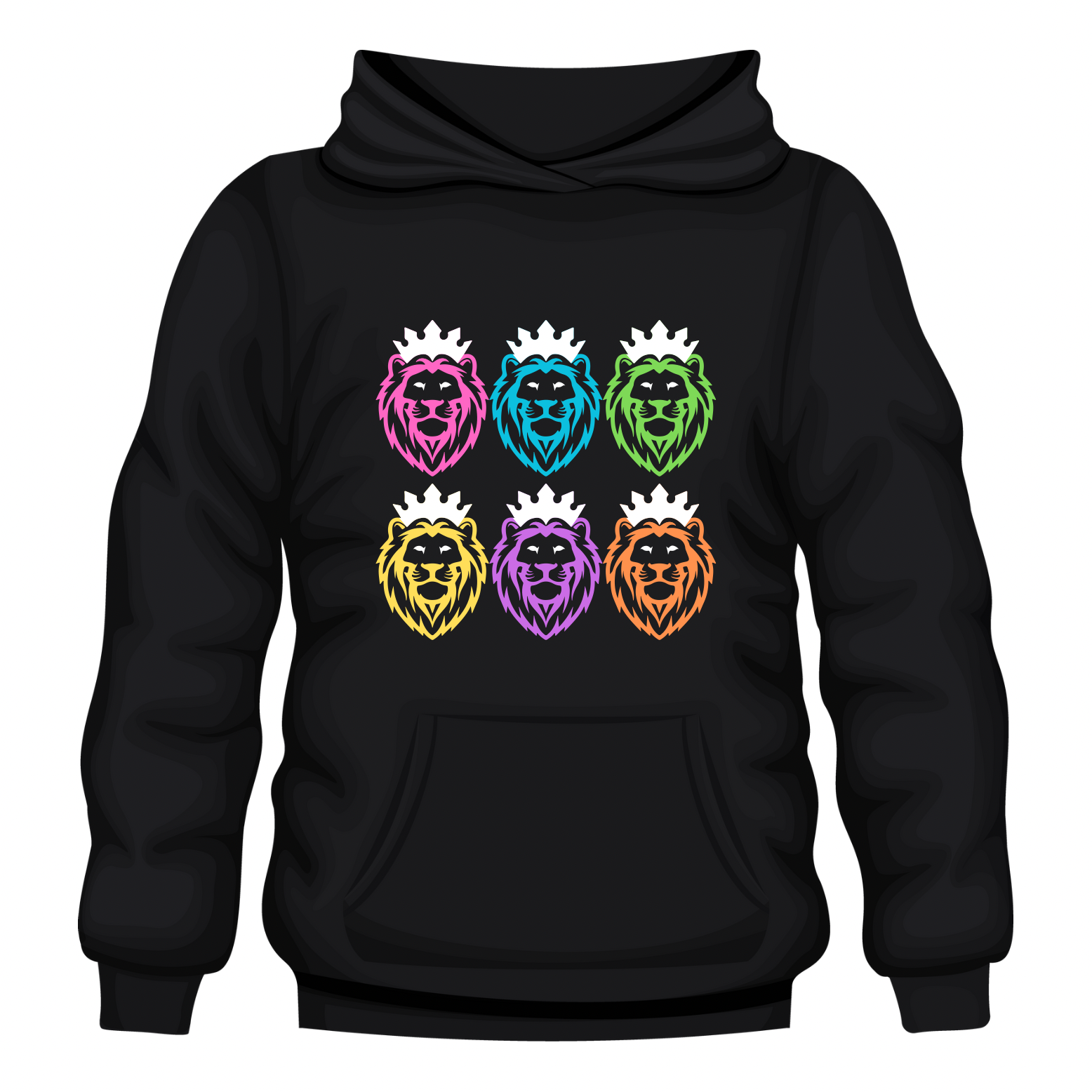 BLACK HOODIE RAINBOW LOGO