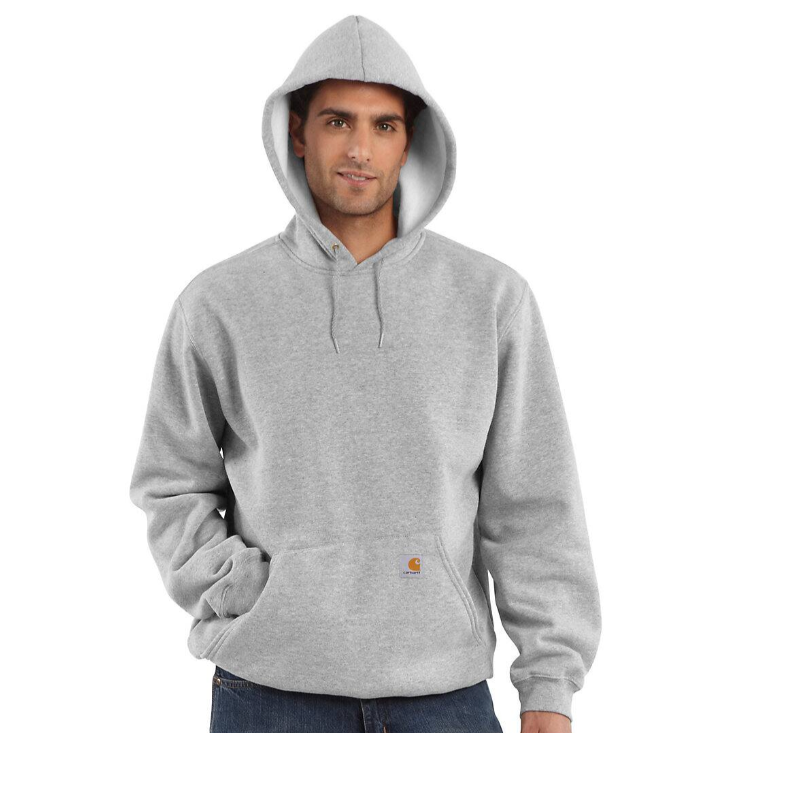 Carhartt® Midweight Hooded Sweatshirt. Heather Gray.  Mav head embroidered in white - graphic is rough mock up:) Main Image