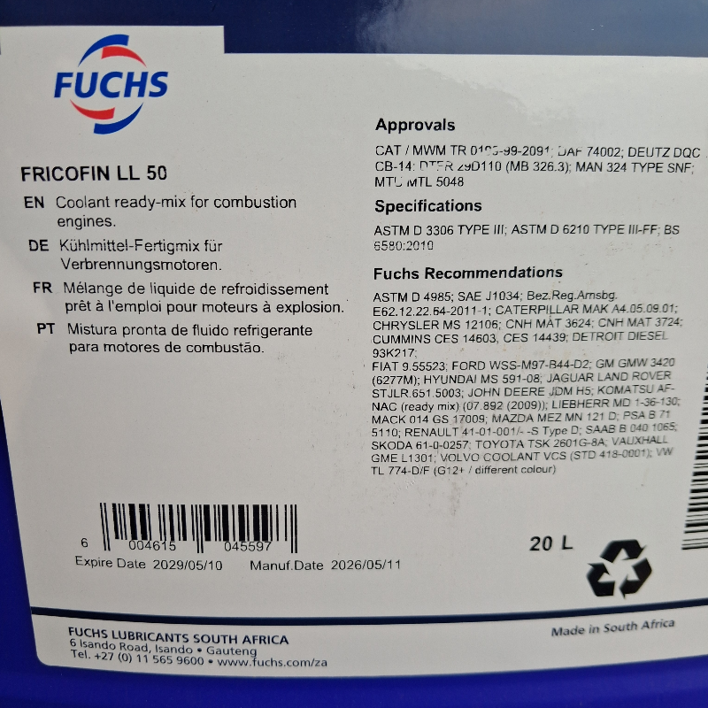 Antifreeze 20L Fricofin Fuchs