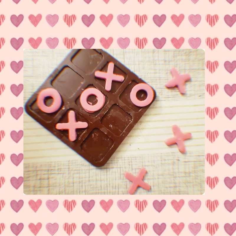 Chocolate tic tac toe board