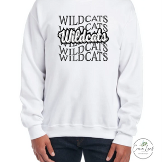 Black & White Wildcats [White Gildan Crewneck or Hoodie]