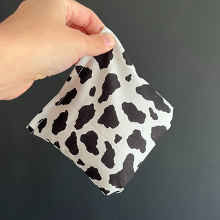 Black & White Cow Print Floral Boo-Boo Bag