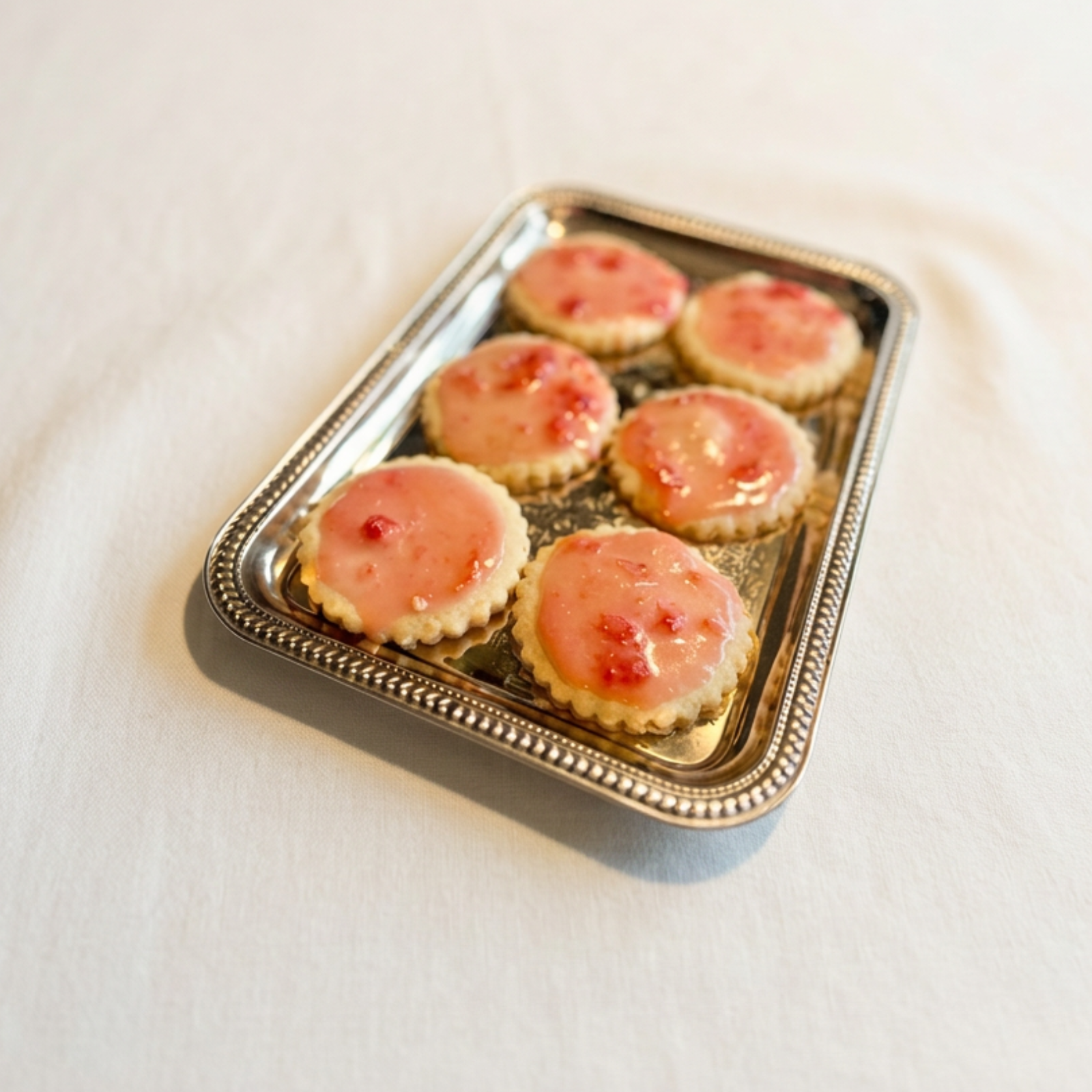 Vegan Strawberry Glazed Shortbread Cookies (6 Pack)