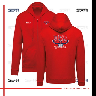 Veste zippée Capuche Unisexe - Rouge