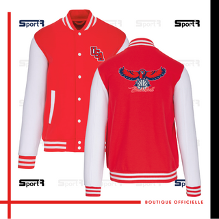 Veste Teddy Adultes & Enfants - Rouge / blanc