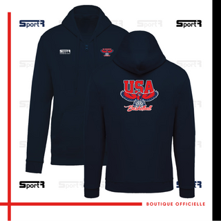 Veste zippée Capuche Unisexe - Bleu navy