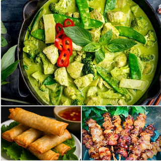 Thai Chicken Green Curry + 2 Appetizers + Drink