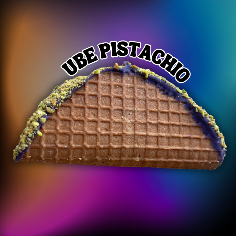 Ube Pistachio Ice Cream Taco