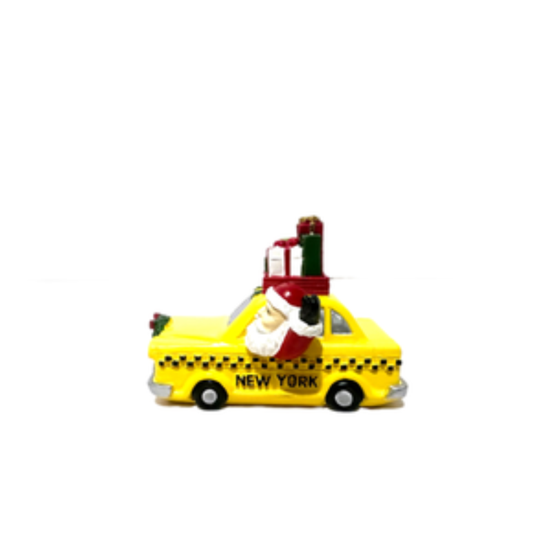 TAXI SANTA POLY ORNAMENT R4 NYC-COR4