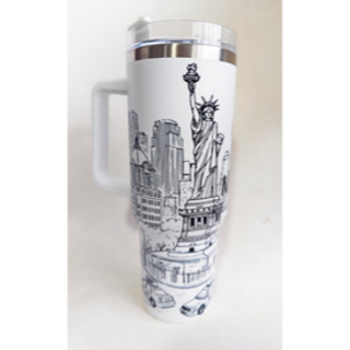 NY STANLY CUP WITH STRAW WHITE ST04W