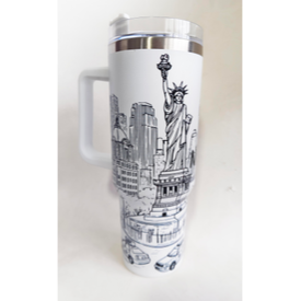 NY STANLY CUP WITH STRAW WHITE ST04W