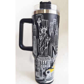 NY STANLY CUP WITH STRAW BLACK ST02B