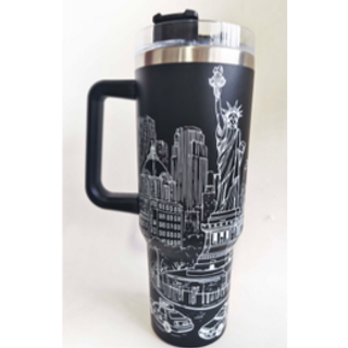 NY STANLY CUP WITH STRAW BLACK ST04B