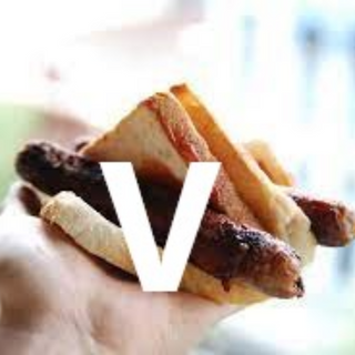 (V) Vegetarian Sausage in bread 