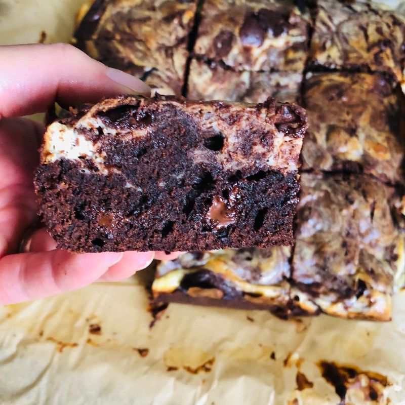 Homemade Cream Cheese Chocolate Swirl Brownie Main Image