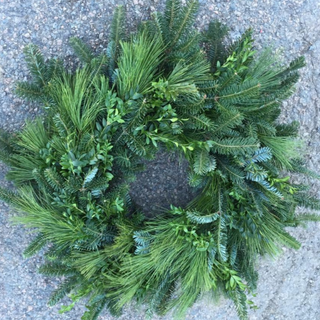 36 inch Fraser Fir/White Pine/Boxwood Mix Wreath