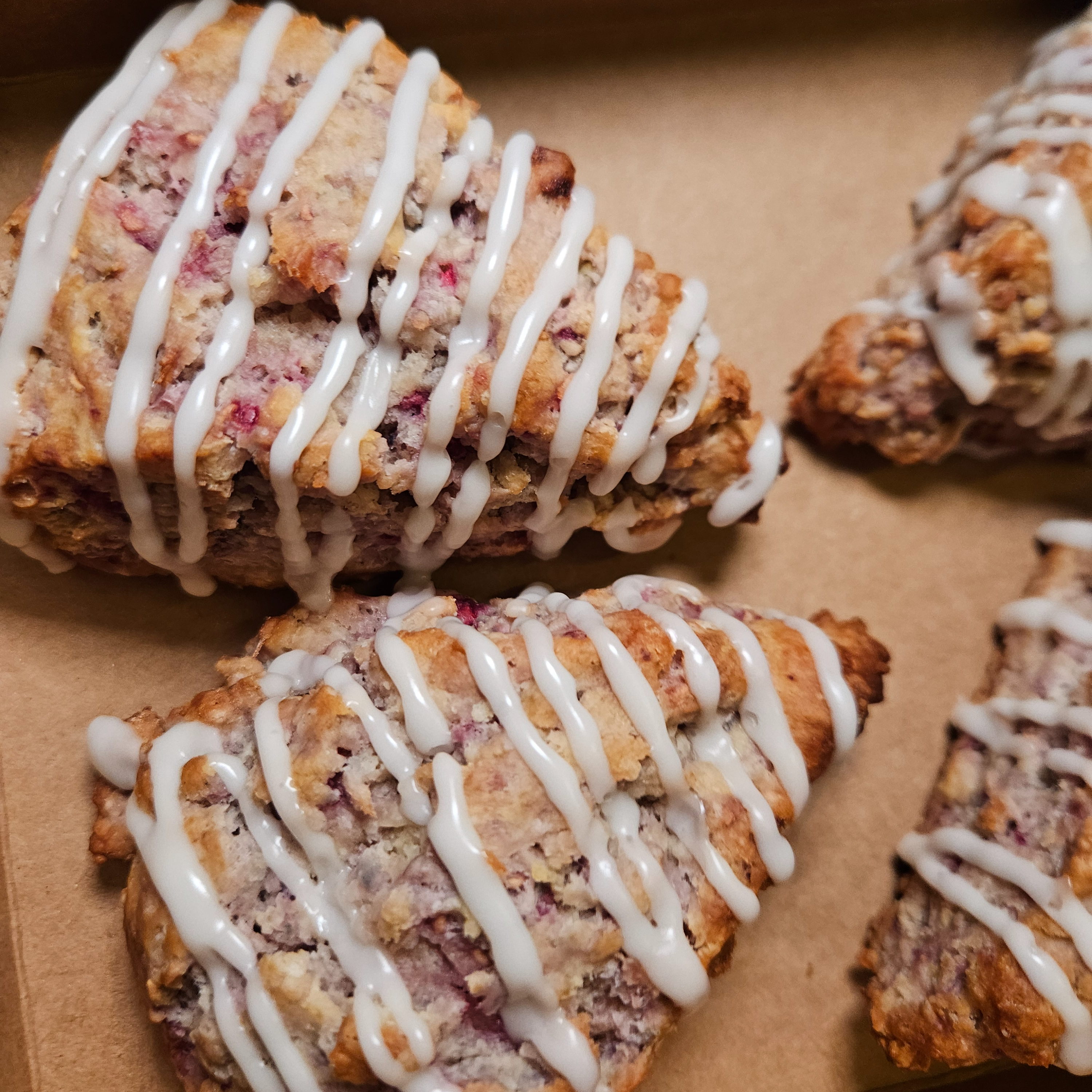 Raspberry Lemon Sourdough Scones
