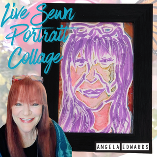 4" x 6" Framed Sewn Collage Portrait