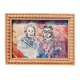 8" x 10" Framed Sewn Collage Portrait