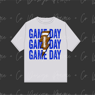 Game Day Football Bolt Stacked (Royal)