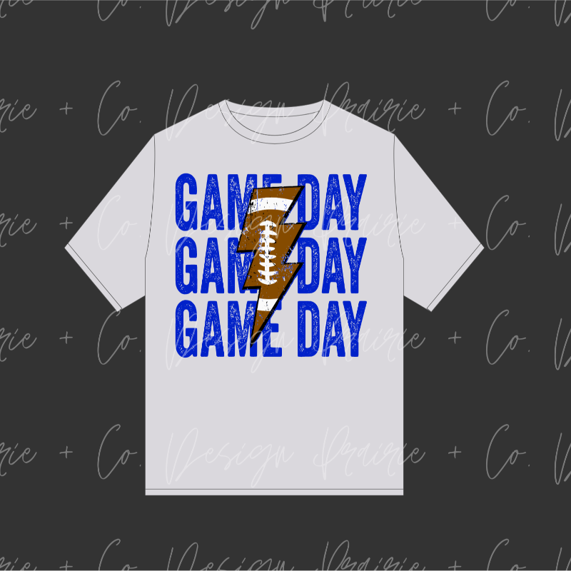 Game Day Football Bolt Stacked (Royal) Main Image