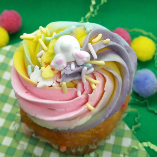Cupcake with sprinkles and fun bunny bum!