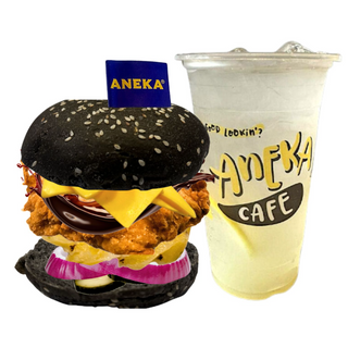 [B6] Korean Fire Charcoal Chicken Burger