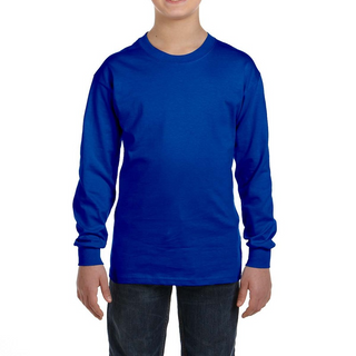 Gildan Youth Long Sleeve Shirt (Royal/White text)