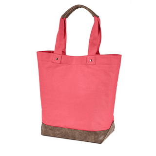 Authentic Pigment Canvas Tote (Hibiscus/White Text)