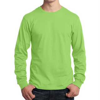 Port & Company Long Sleeve Tee (Lime/Black text)