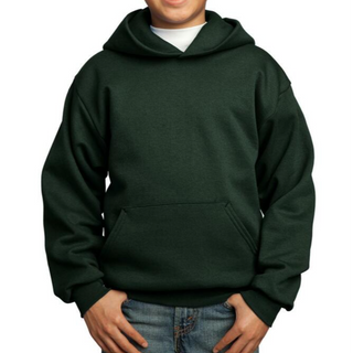 Port & Company Youth Hoodie (Forest Green/White text)