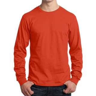 Port & Company Long Sleeve Tee (Orange/Black text)