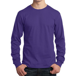 Port & Company Long Sleeve Tee (Purple/White text)