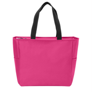 Port Authority Zip Tote (Pink Azalea/Black Text)