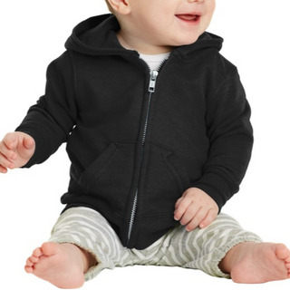 Port & Company Infant Zip Sweatshirt (Jet Black/White text)