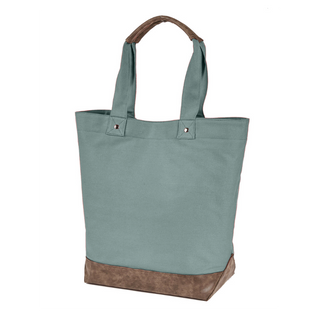 Authentic Pigment Canvas Tote (Cyprus/White Text) 