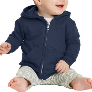 Port & Company Infant Zip Sweatshirt (Navy/White text)