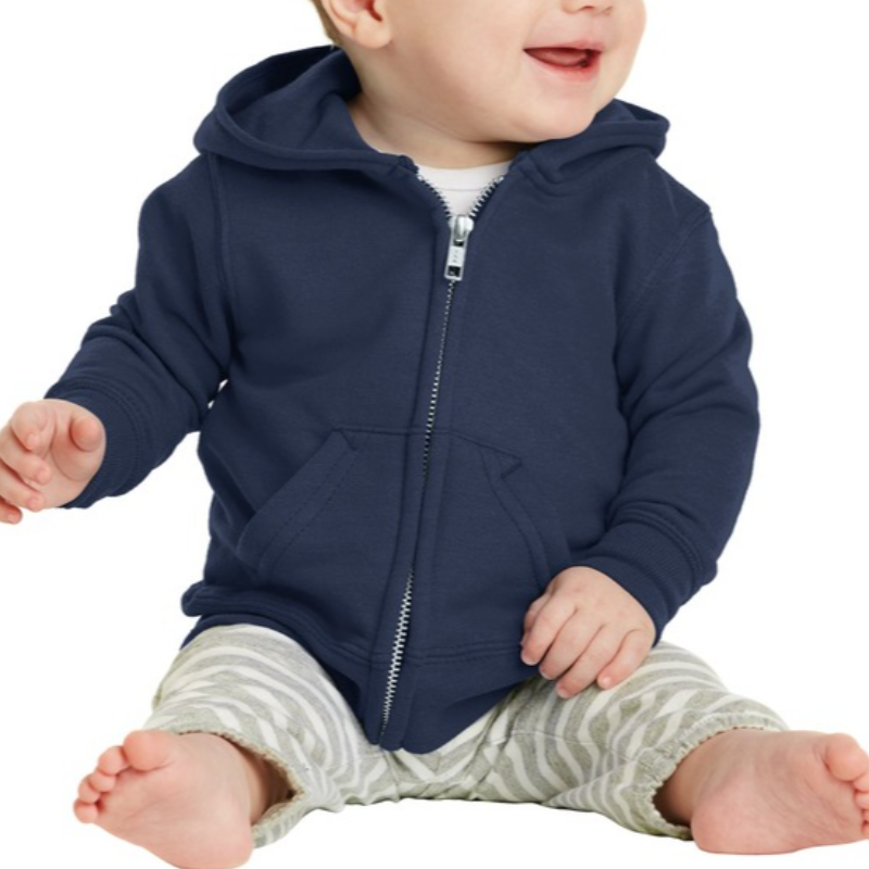 Port & Company Infant Zip Sweatshirt (Navy/White text) Main Image