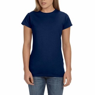 Gildan Ladies' Softstyle T-Shirt (Navy/White text)